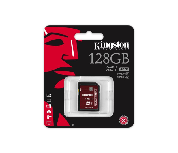 KINGSTON SDXC 128GB Class10 UHS-S U3 Card 90/80 MB/s (SDA3/128GB) - 245129 - zdjęcie 3